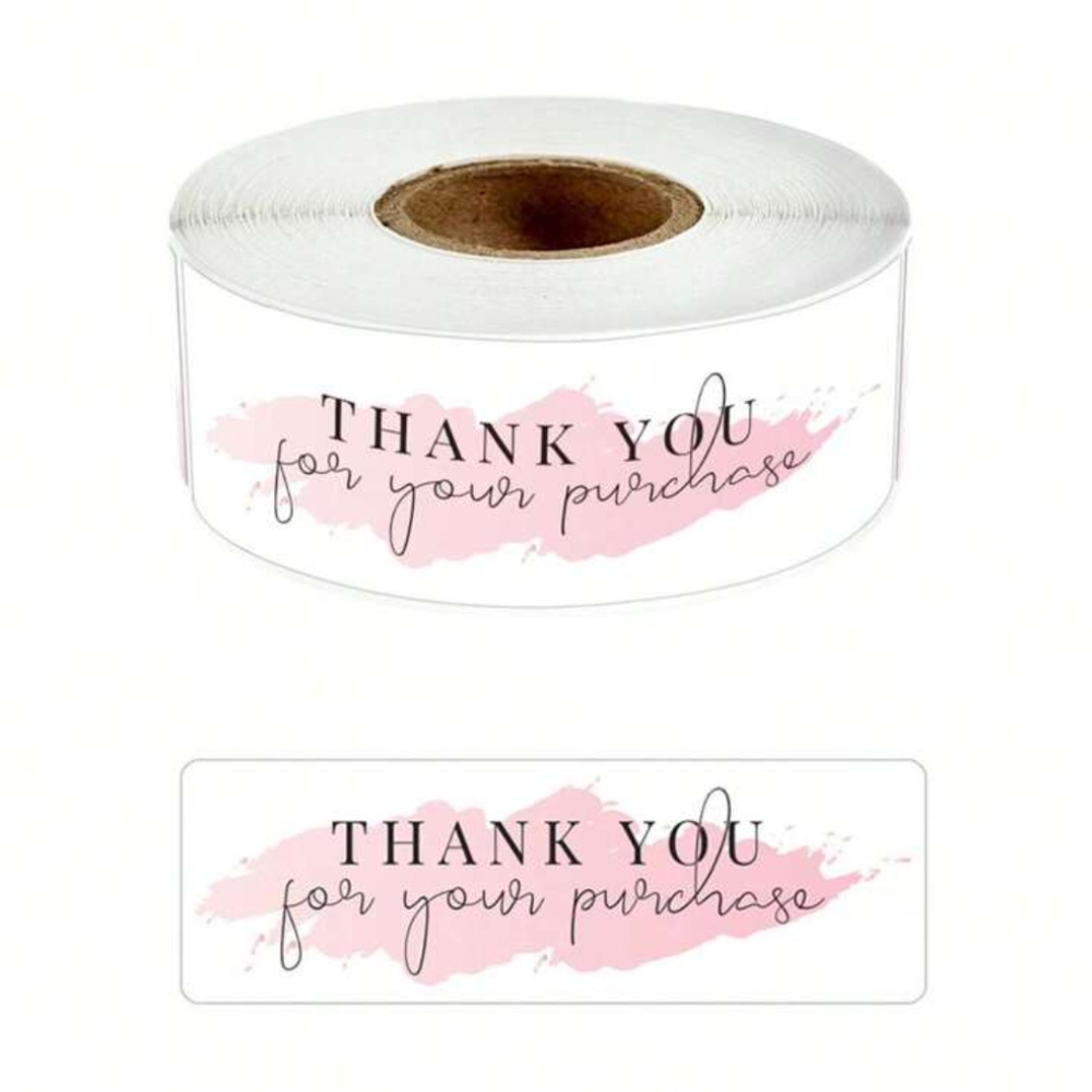 120pcs/Roll Pink Thank You Stickers